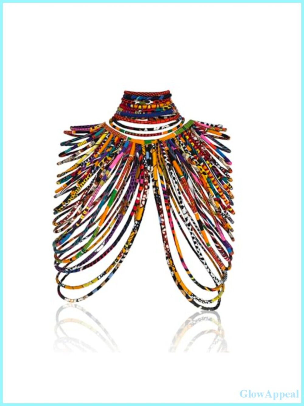 Ankara Fabric Multi-Strand Shawl Necklace 2-Piece Set Handmade Women